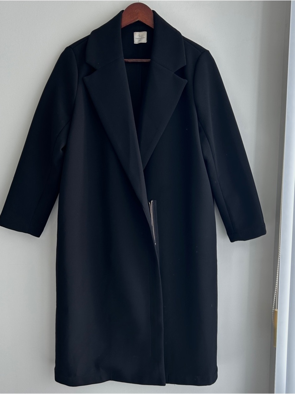 Black Women's Long Coat - Classic Tailored Overcoat